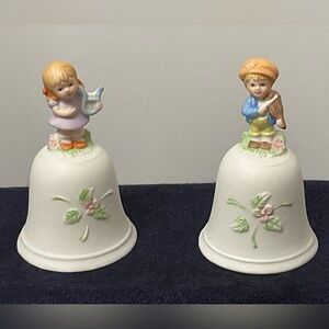 SET OF 2 1980s HOMCO BOY/GIRL BELLS